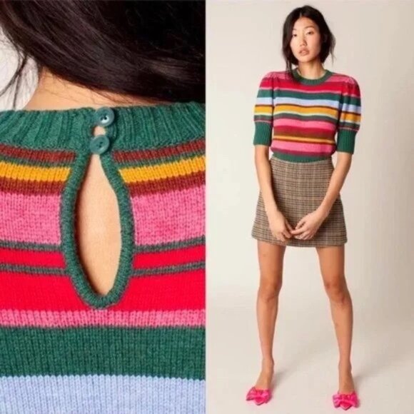 Rachel Antonoff Bijou Striped rainbow sweater - Picture 1 of 5